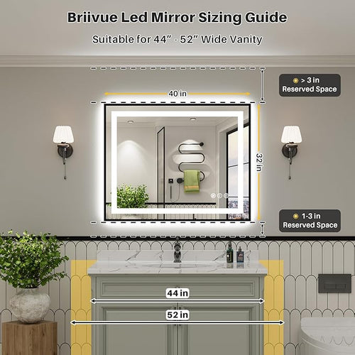 40x32 Inch LED Bathroom Mirror - Image 2