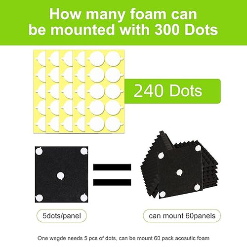 240Pcs Acoustic Foam Panels Tape, Removable Mounting Tape - Image 2
