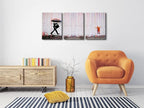 Wieco Art 3 Piece Banksy Famous Canvas Paintings Wall Art Raining day Modern - Image 2