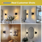 Indoi Hardwired Wall Sconces Set of Two, Modern Sconces Wall Decor Set of 2 - Image 5