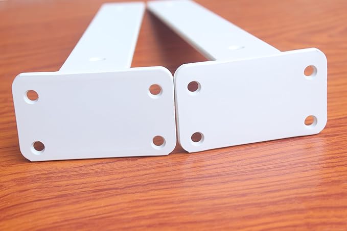 6 Pack - 10 inch White Hidden L Shelf Bracket Iron Floating Shelf Brackets - Image 4