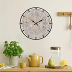 EMAX HOME 12 Inch Farmhouse Wall Clock Rustic Antique Wood - Image 5