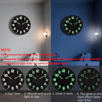 Glow in The Dark Wall Clock, Large Easy Read Numbers Tempered Glass Night Light - Image 4