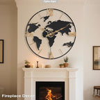 Pytha Sight 20 Inch Large Wall Clock, Modern Decorative Big World Map - Image 3