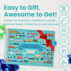 CUPKIN Sticker Book for Kids 2-4, 500+ Kids Stickers, Cars, Trucks, Planes & Trains 12 Coloring Pages 12 Side by Side Scenes, Fun Toddler Travel Activity Coloring and Sticker Books for Ages 4-8 + 8-10