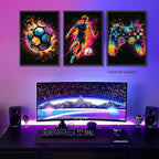 BGFCE Canvas Wall Art Poster Decor, Paintings Art Game Controller Color Splash - Image 6