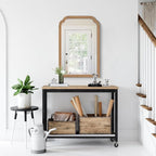 WallBeyond Wood Frame Wall Mirror Rounded Corner Arch Rectangle Mirror - Image 5