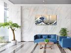 Wieco Art Great Wave of Kanagawa Katsushika Hokusai 3 Piece Modern Stretched - Image 3