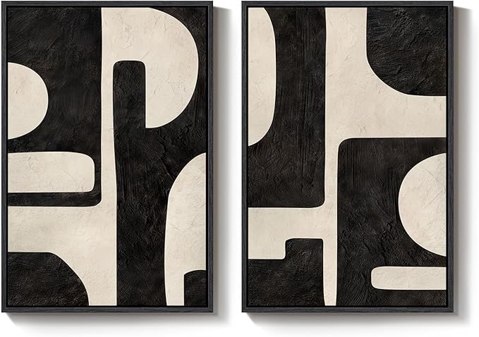Large Framed Abstract Set of 2 Wall Art - Image 9