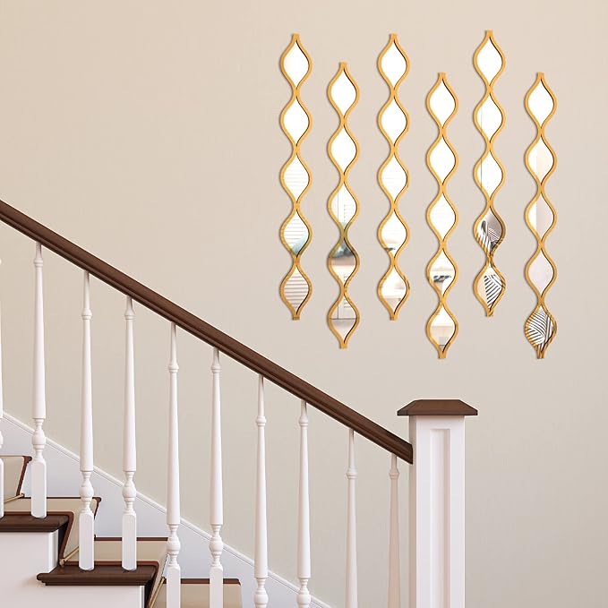 Yulejo 6 Pcs Acrylic Teardrop Mirror Decor - Image 5