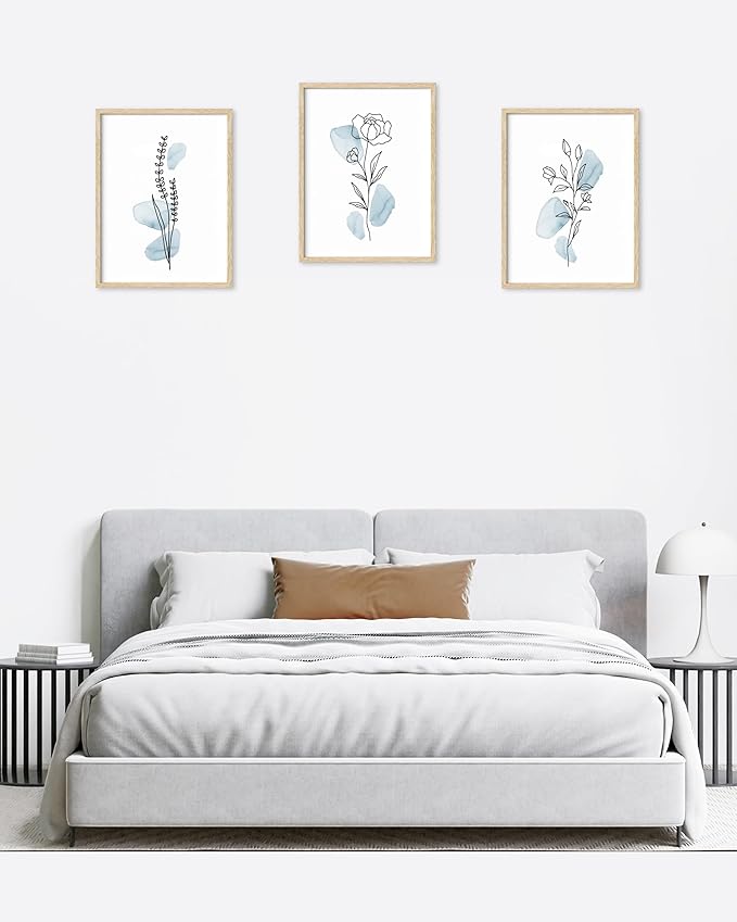 HesenDot Boho Art wall Décor, Botanical Print Set of 3, Abstract Line - Image 6