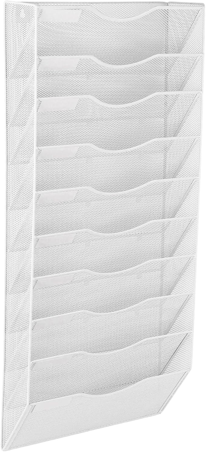 EASEPRES 10 Pocket Mesh Hanging Wall File Organizer, Wall Mounted Mail Paper - Image 8