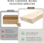 BGMG Wood Floating Shelves for Wall 30 inch, Rustic Wooden Wall Mount Shelves - Image 4