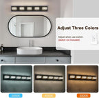 LED Wall Black Vanity Lights for Bathroom Light Fixtures 30W Adjust 3 Colors - Image 6