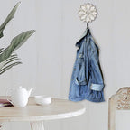 dwellington Decorative Wall Mounted Flower Hooks, Farmhouse Boho Coat Rack - Image 3