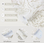 Yasinet Peel and Stick Wallpaper Boho Floral Wallpaper Vintage Floral Contact - Image 8