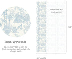 RollsRolla Toile Blue and White Peel and Stick Wallpaper Accent Wall French - Image 7