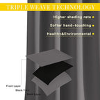 NICETOWN Sliding Door Curtains, Wide Thermal Blackout Patio Door Curtain Panel - Image 3