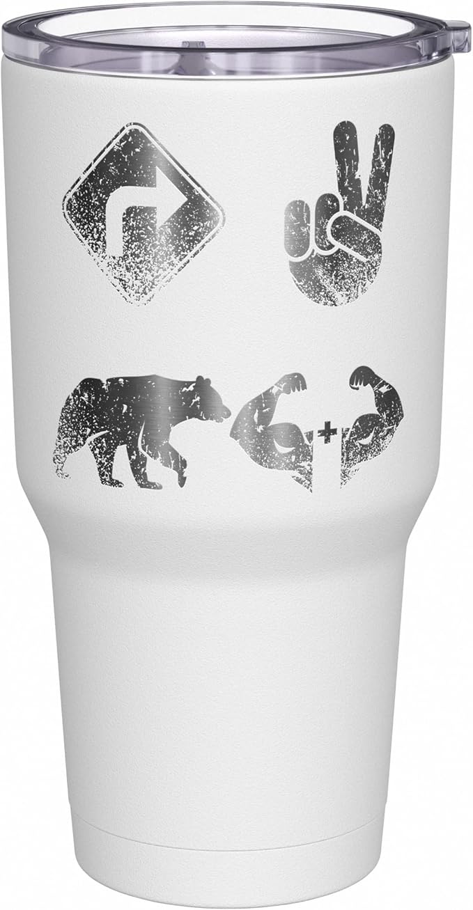 We The People Holsters - Right 2 Bear Arms - Coffee Tumbler - American Flag Coffee Travel Mug - Engraved Tumbler - Double Insulated Tumbler - 30 oz