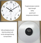 Big White Marble Glass Wall Clocks Battery Operated 16 Inch Abstract Modern - Image 7