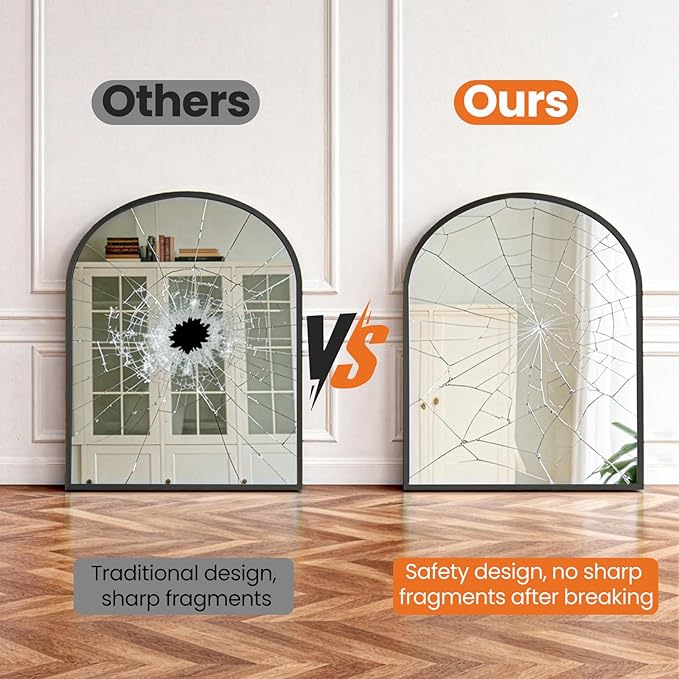 Sweetcrispy 31"x32" Arched Black Bathroom Mirrors - Image 7