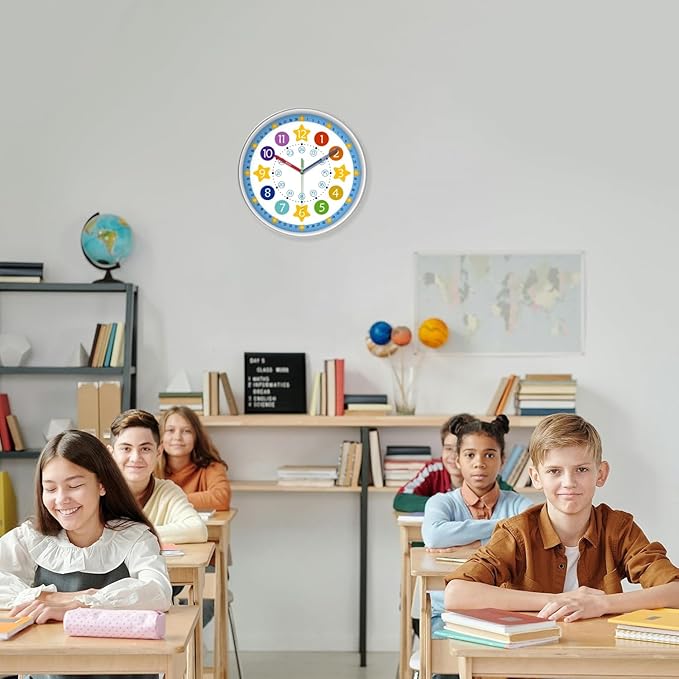 XFM Large Kids Wall Clock 16 Inch Silent Non Ticking Quartz Battery Operated - Image 4