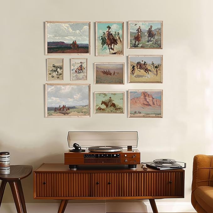 Uniro Western Decor Vintage Western Cowboy Wall Art, Farmhouse Wall Decor - Image 4