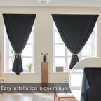 AJAZZ 100% Blackout Shades Window Cover Self Adhesive Curtains Sticky Curtain - Image 7