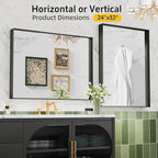 32”x 24” Black Bathroom Mirrors - Image 4