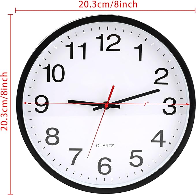 OceeK Wall Clock, Silent Non-Ticking, Modern Small Wall Clocks 8 Inch, Quality - Image 2