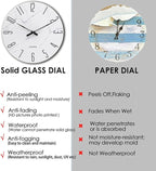 Crosstime Wall Clock White Marble Theme Modern Decorative Waterproof Glass Clock - Image 2