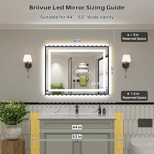 40x30 Inch LED Bathroom Mirror - Image 2