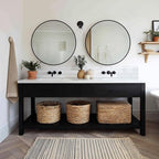 Sunniry Black Round Mirror 24 inch, 2 Pack Black Circle Mirror, Round Bathroom by Sunniry