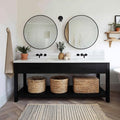 Sunniry 2 Pack 30 inch Black Round Mirror by Sunniry
