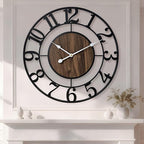 Large Metal Wall Clock, 24 Inch Retro Decorative Silent, Non Ticking, Battery by Unknown