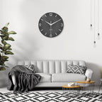 XFM Modern Wall Clock 14 Inch Silent Wall Clocks Battery Operated Grey Simple - Image 2