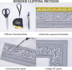 CRASPIRE 82 x 3 Crown Molding Peel and Stick 3D Flexible Foam Wall Trim Silver - Image 5
