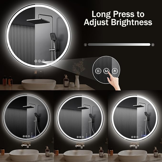 LED Bathroom Mirror 28 Inch Round Bathroom Mirror - Image 7