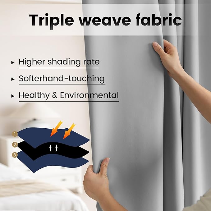 Room Divider Curtains, Back Tab Blackout Privacy Room Thermal Insulated Theater - Image 4