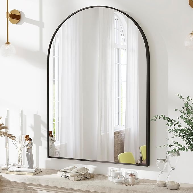 SCWF-GZ 36x24 Arch Mirror Rectangle Full Length Wall Mounted Hanging or Against - Image 9