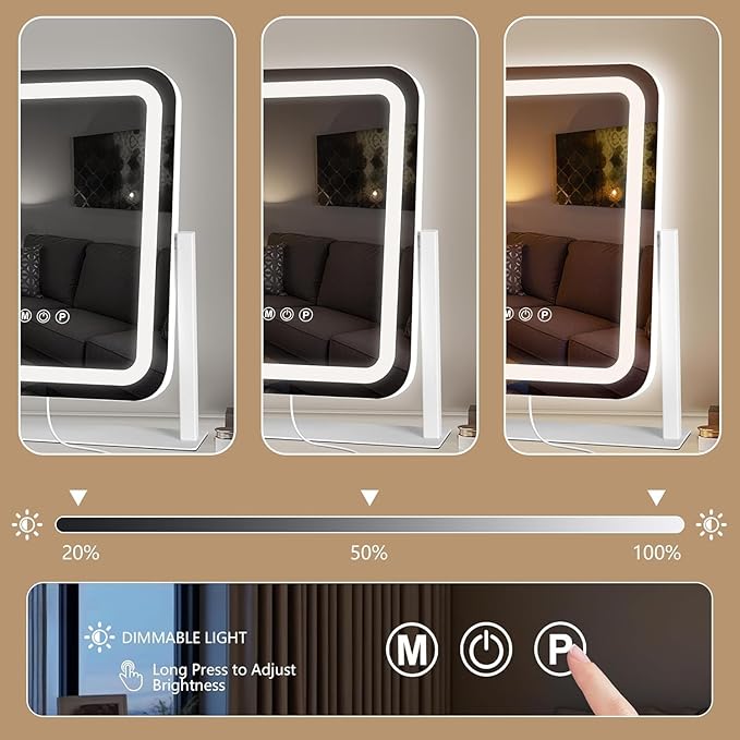 Ratsamee Vanity Mirror with Lights 15"×13", Led Makeup Mirror, Lighted Makeup - Image 5