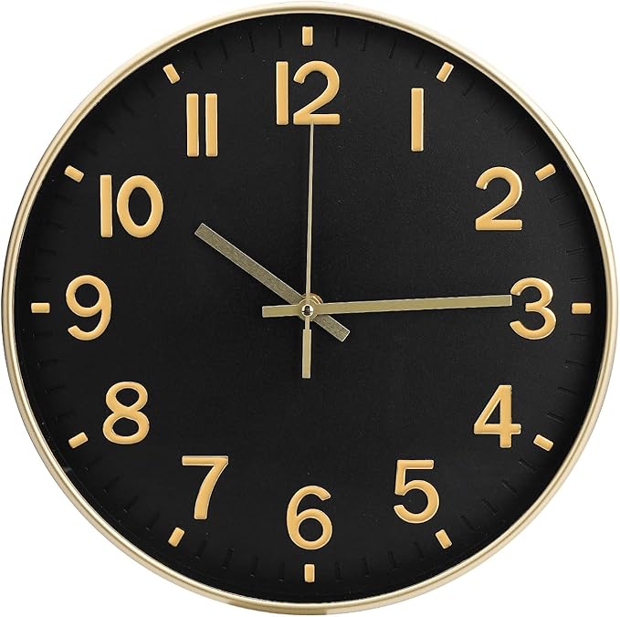 Wall Clock Modern Simple Quartz Decorative Clock Non-Ticking Silent Battery by BAKBRAND