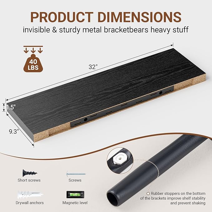 Heimlove 32 Inch Floating Shelves - Image 3