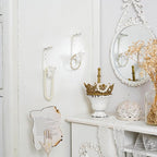 SOFFEE DESIGN 2pcs White Mermaid Shape Metal Coat Hooks, Playful Mermaid Design - Image 2