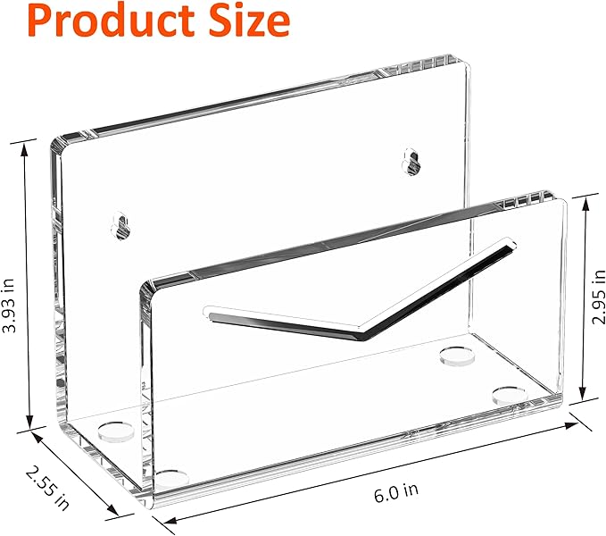 FUCDTEFC Acrylic Mail Holder, Mail Organizer Wall Mounted Clear File Letter - Image 2