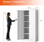 Metal Storage Cabinet with Adjustable Shelves, Garage Tool Cabinet with 2 - Image 3