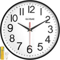 GLVSAE Wall Clock 12 Inches Non-Ticking Wall Clocks Battery Operated Large Easy by GLVSAE