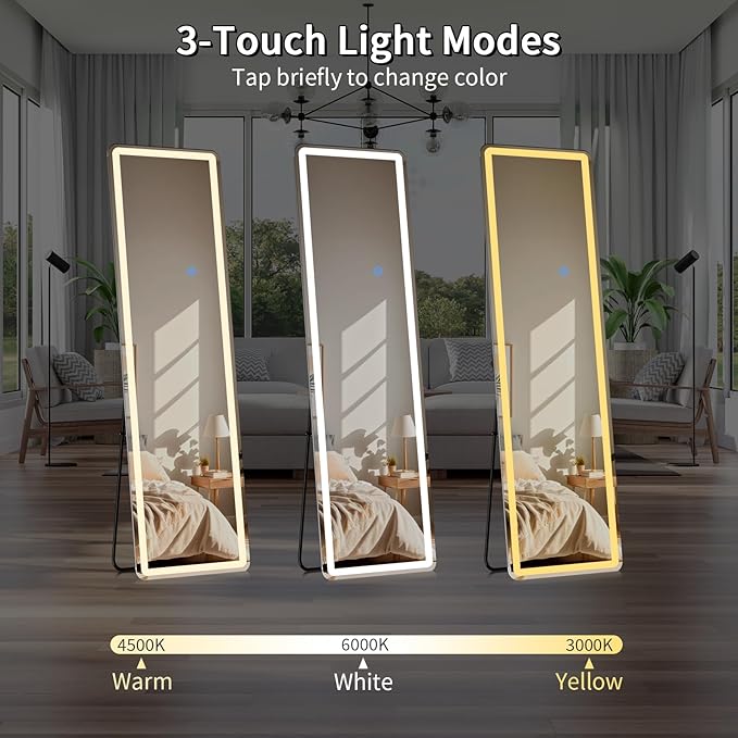 Koonmi Full Length Mirror with LED Lights, Big Mirror - Image 6