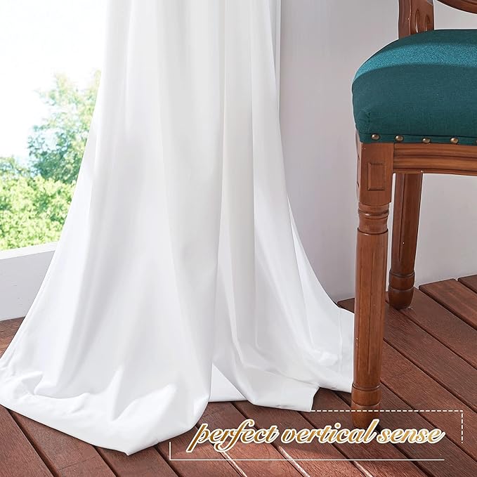 NICETOWN White Velvet Curtains and Drapes 12 ft Long, Extra Long Elegant Wall - Image 7