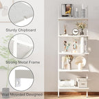 aboxoo Ladder Shelf 2 PCS White Bookshelf 5-Tier Wooden Open Shelf Wall-Mounted - Image 7